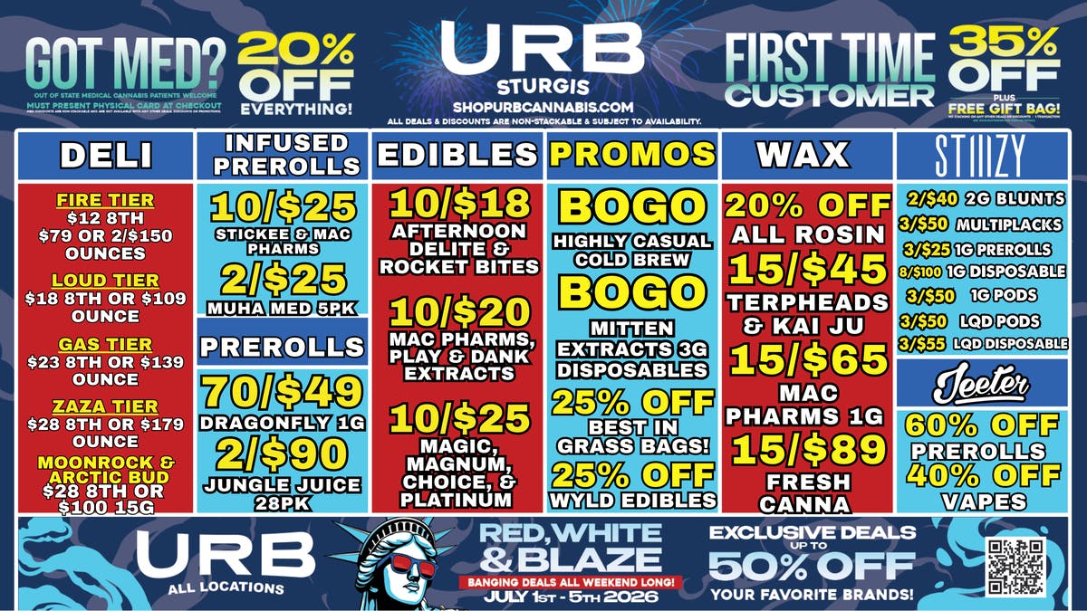 URB CANNABIS - STURGIS WE PRICE MATCH!!!!