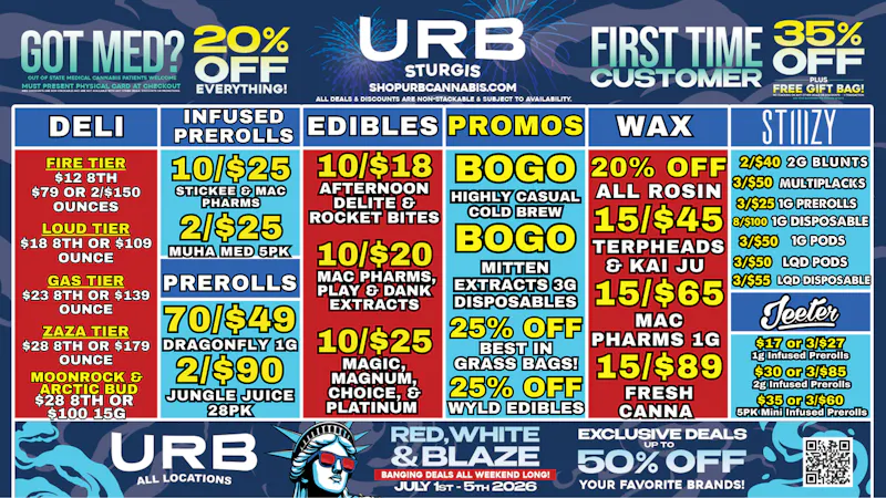 URB CANNABIS - STURGIS WE PRICE MATCH!!!!