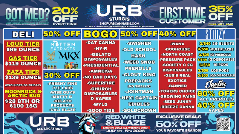URB CANNABIS - STURGIS WE PRICE MATCH!!!