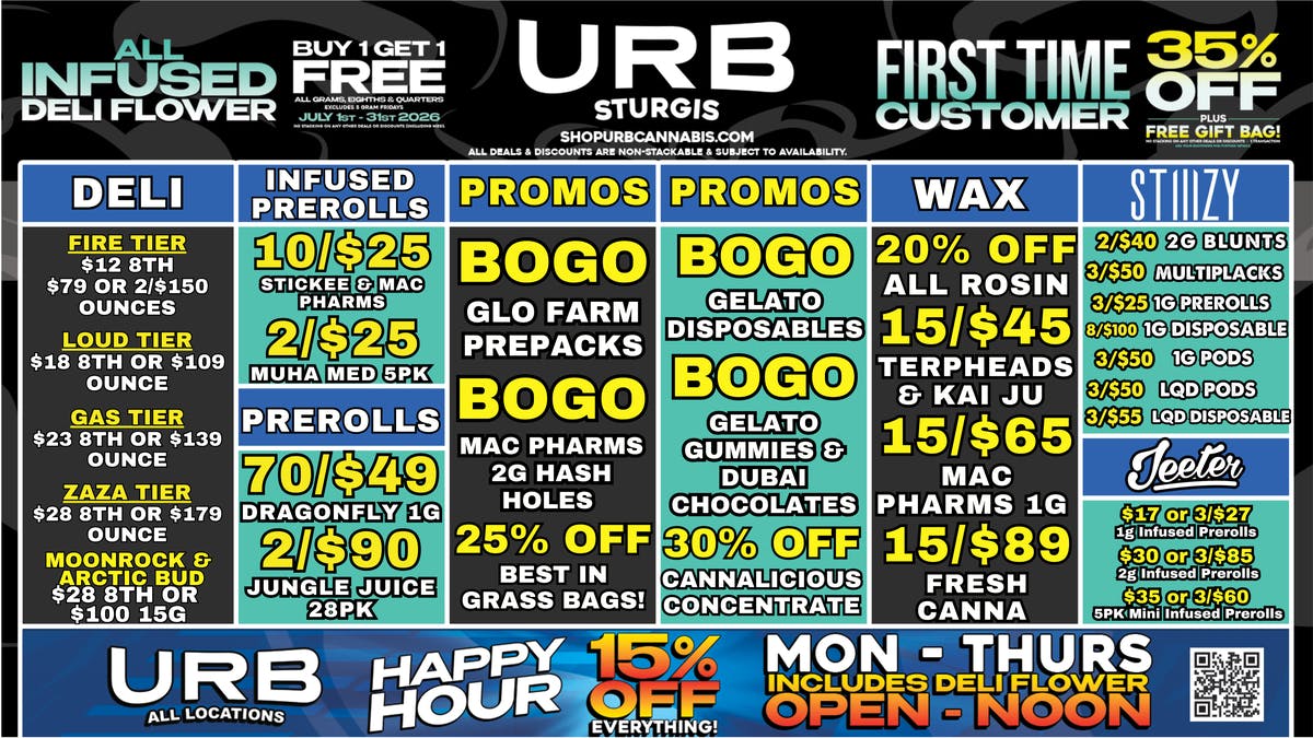 URB CANNABIS - STURGIS WE PRICE MATCH!!!!