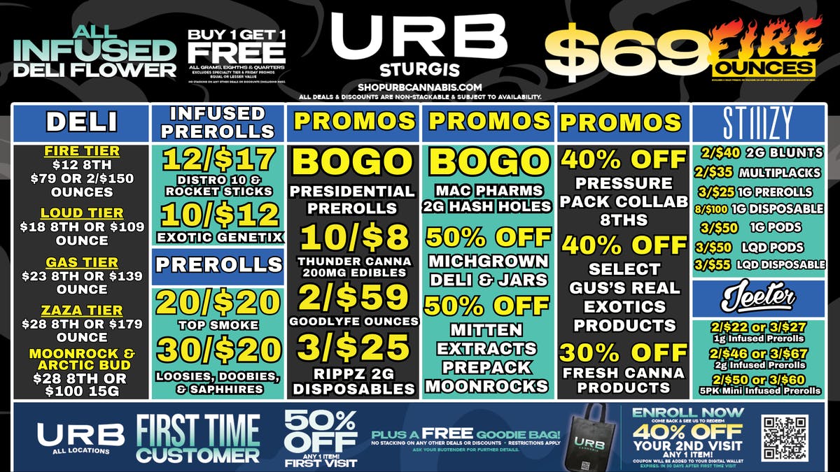 URB CANNABIS - STURGIS WE PRICE MATCH!!!!