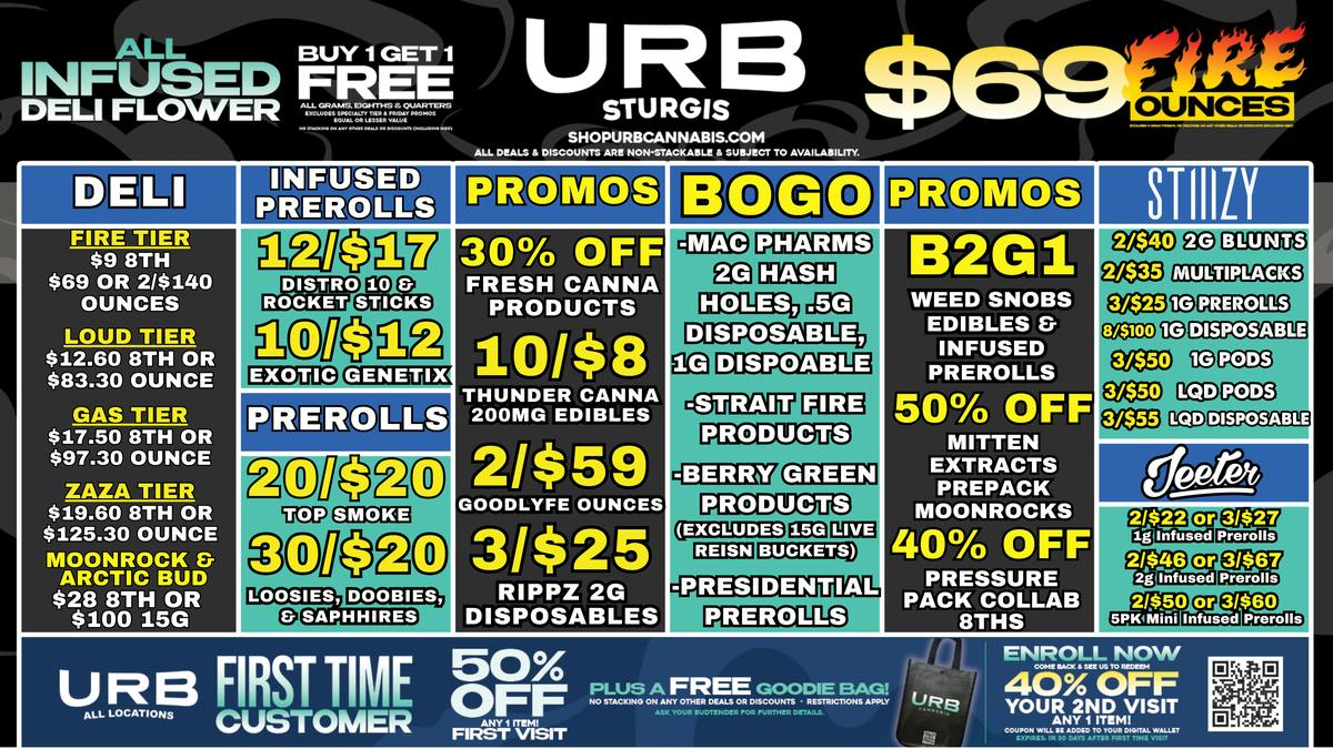 URB CANNABIS - STURGIS WE PRICE MATCH!!!!