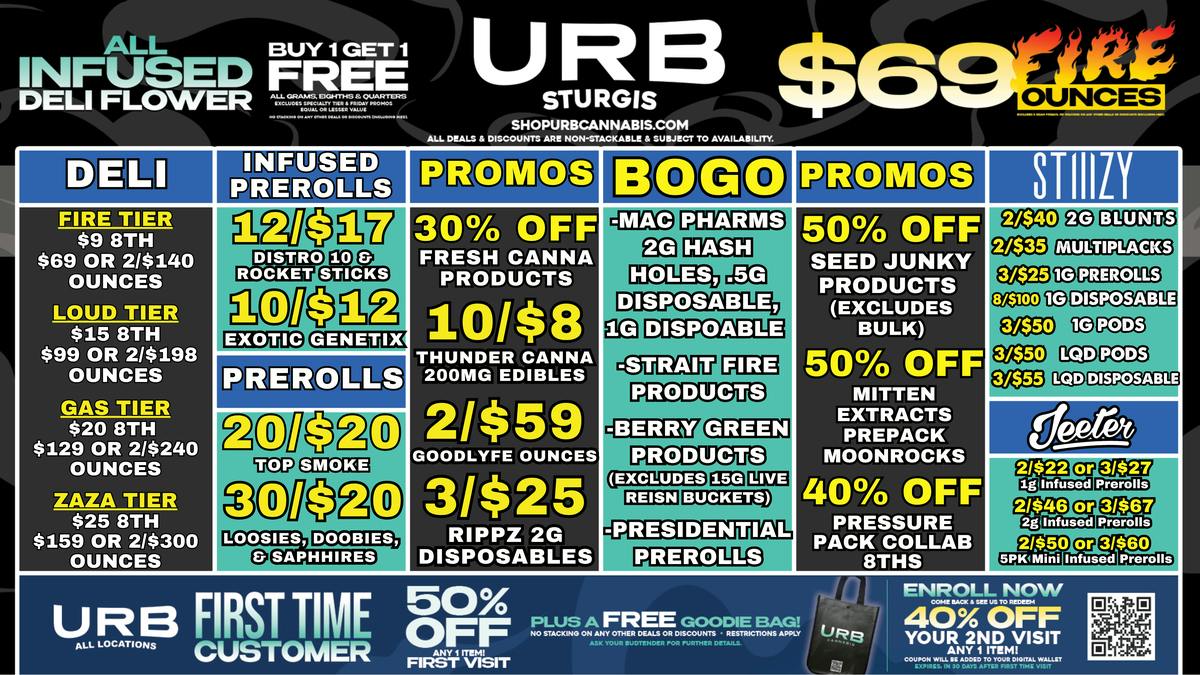 URB CANNABIS - STURGIS WE PRICE MATCH!!!!!!!!
