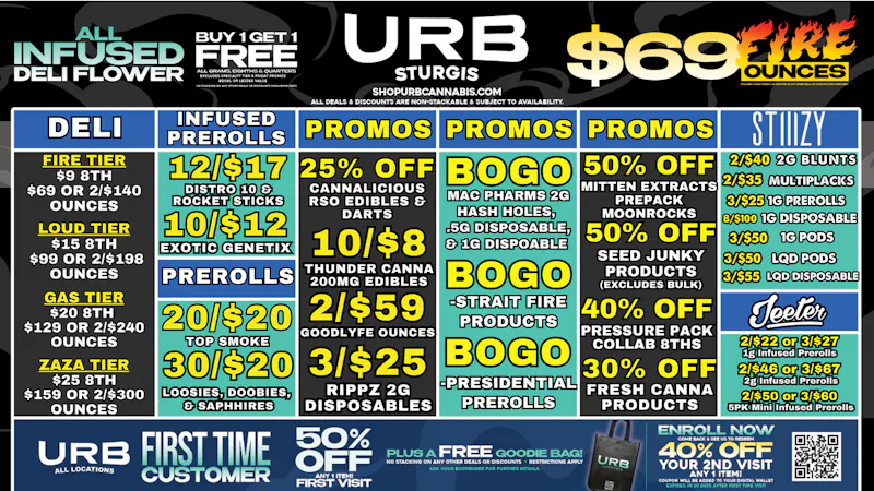 URB CANNABIS - STURGIS CLICK HERE FOR DEALS!!!