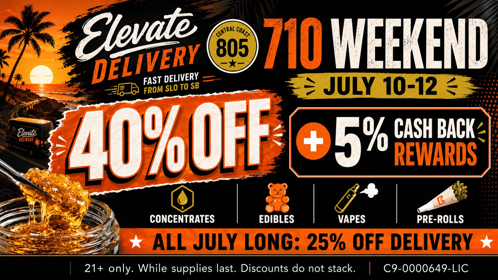 Firefly Delivery 40% Off Select Categories 5% Cash Back Rewards