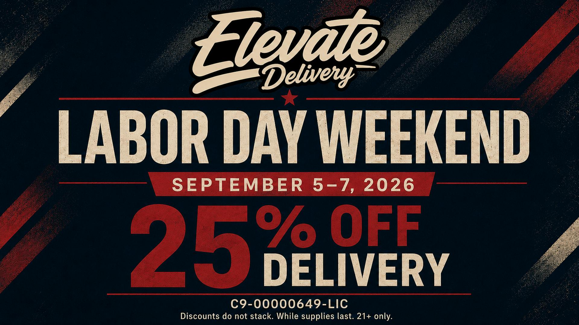 Firefly Delivery LABOR DAY WEEKEND SALE