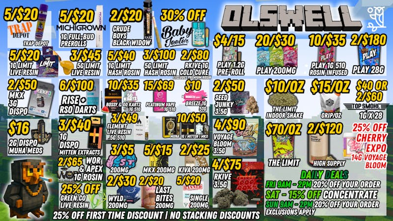 Olswell Cannabis Co - Kalkaska 🦉OLSWELL SPECIALS LIVE DEALS!