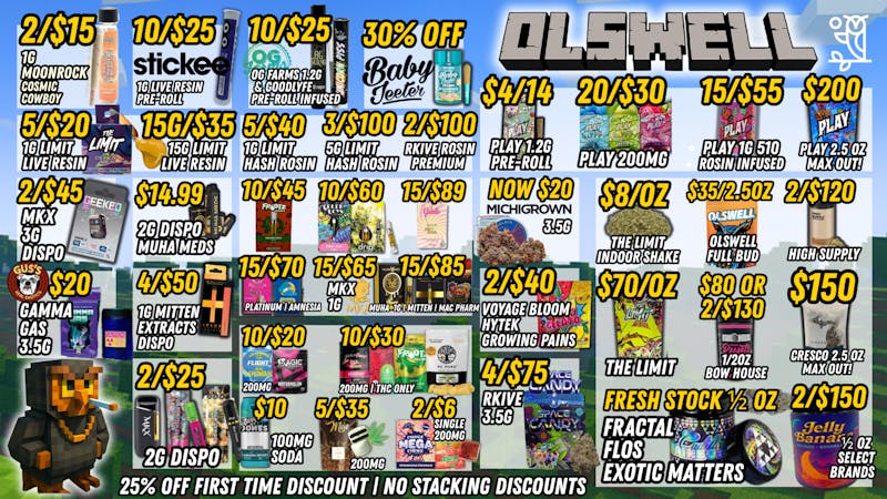Olswell Cannabis Co 🦉25% first time customer discounts at Olswell!!
