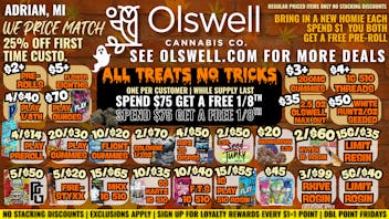Olswell Cannabis Co 🦉SPEND $75 GET A FREE 1/8TH AT OLSWELL, ADRIAN!