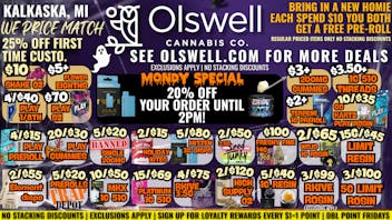 Olswell Cannabis Co - Kalkaska 🎃🦉KALKASKA OLSWELL WEEKLY LIVE DEALS!