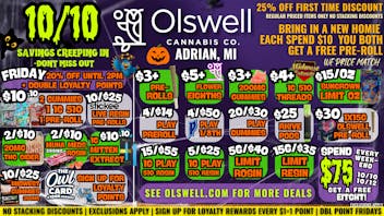 Olswell Cannabis Co 🦉$10 DEALS AT OLSWELL CANNABIS, ADRIAN