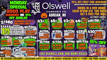 Olswell Cannabis Co 🦉DEALS AT OLSWELL CANNABIS, ADRIAN