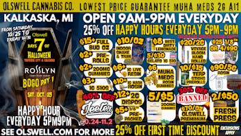 Olswell Cannabis Co - Kalkaska 🦉OLSWELL, KALKASKA HAUNTED HOURS 5PM-9PM
