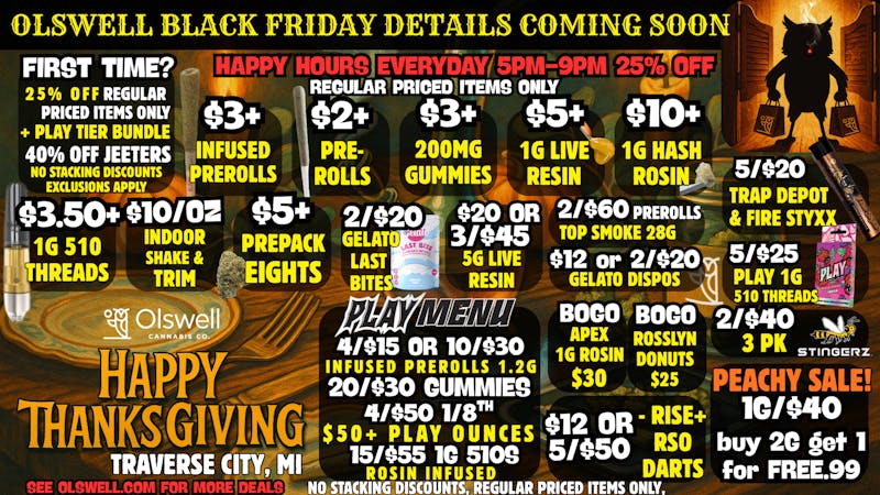 Olswell Cannabis Co Grand Rapids Olswell Weekly Black-Friday Prep!
