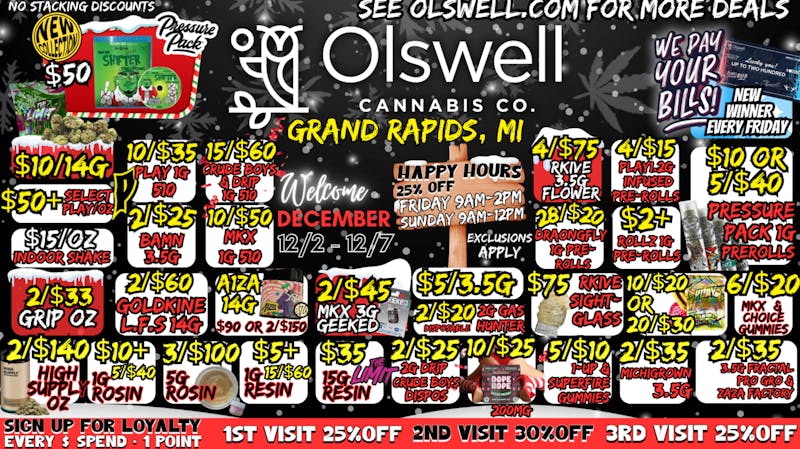Olswell Cannabis Co OLSWELL GRAND RAPIDS, MI WEEKLY DEALS!