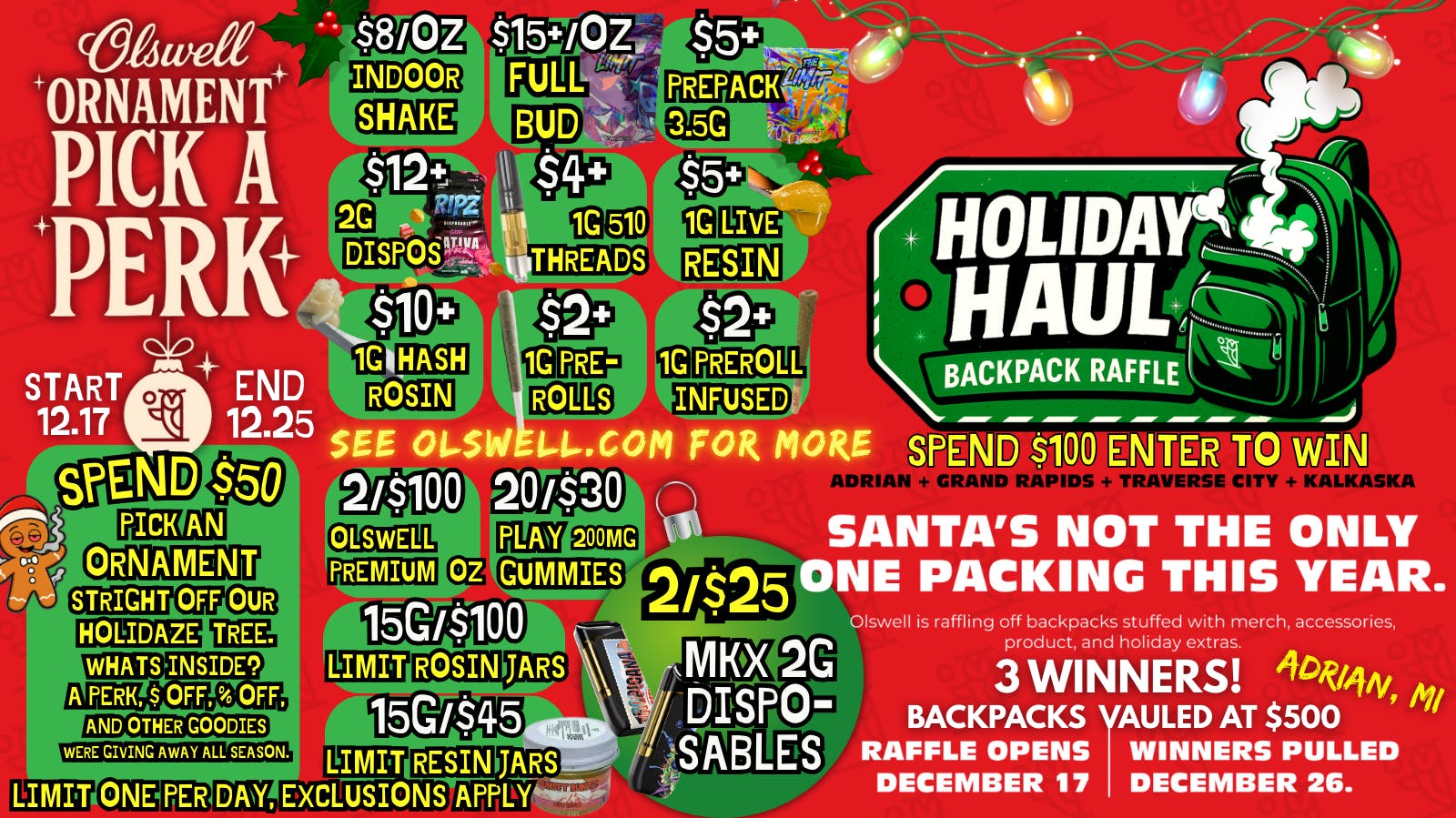 Olswell Cannabis Co OLSWELL CANNABIS CO, ADRIAN MI🎄