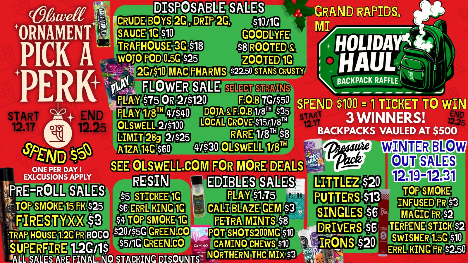 Olswell Cannabis Co OLSWELL, GRAND RAPIDS WINTER SALE BLOW OUT!
