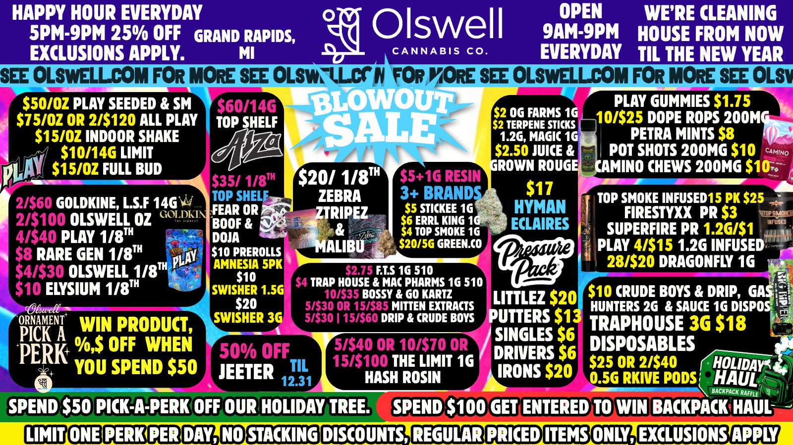 Olswell Cannabis Co OLSWELL, GRAND RAPIDS WINTER SALE BLOW OUT!