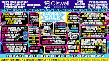 Olswell Cannabis Co Olswell, Grand Rapids End Of The Year SALES!