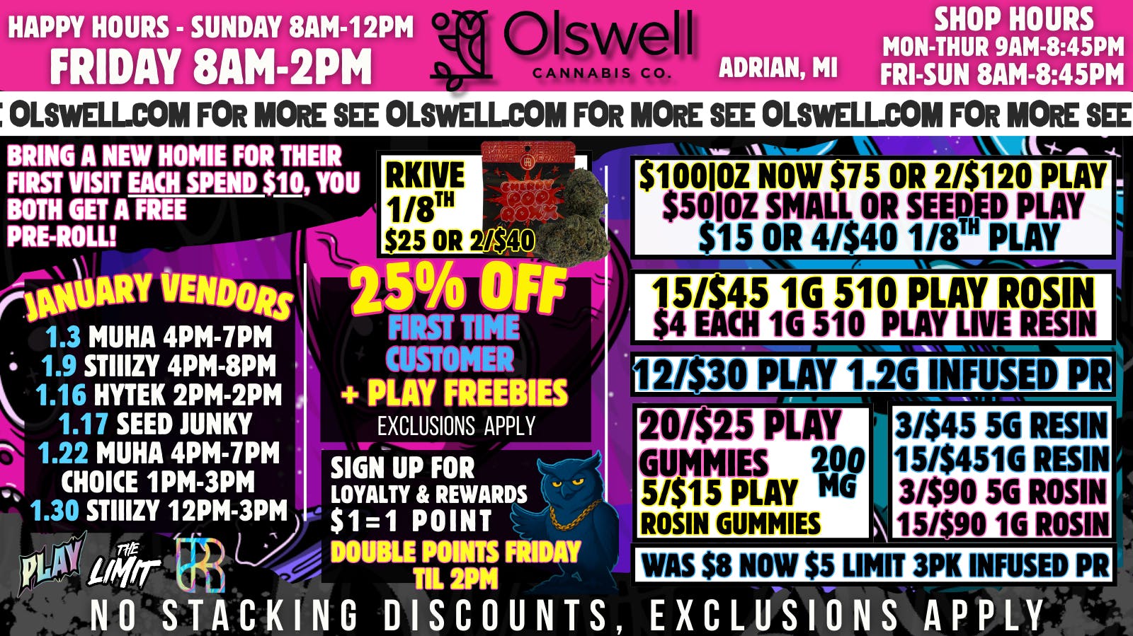 Olswell Cannabis Co OLSWELL, ADRIAN NEW YEARS DEALS!