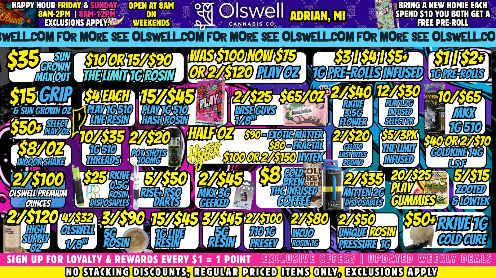Olswell Cannabis Co OLSWELL ADRIAN, MI 1/9-1/14 LIVE DEALS🦉🤙
