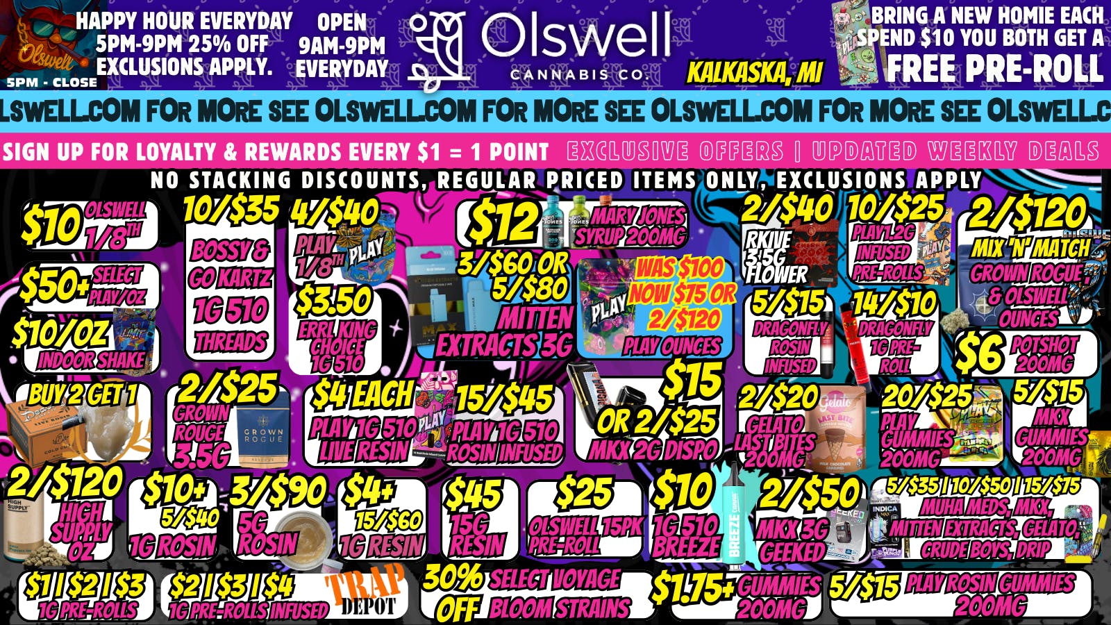 Olswell Cannabis Co - Kalkaska OLSWELL CANNABIS CO, KALKASKA DEALS 01/15-01/18