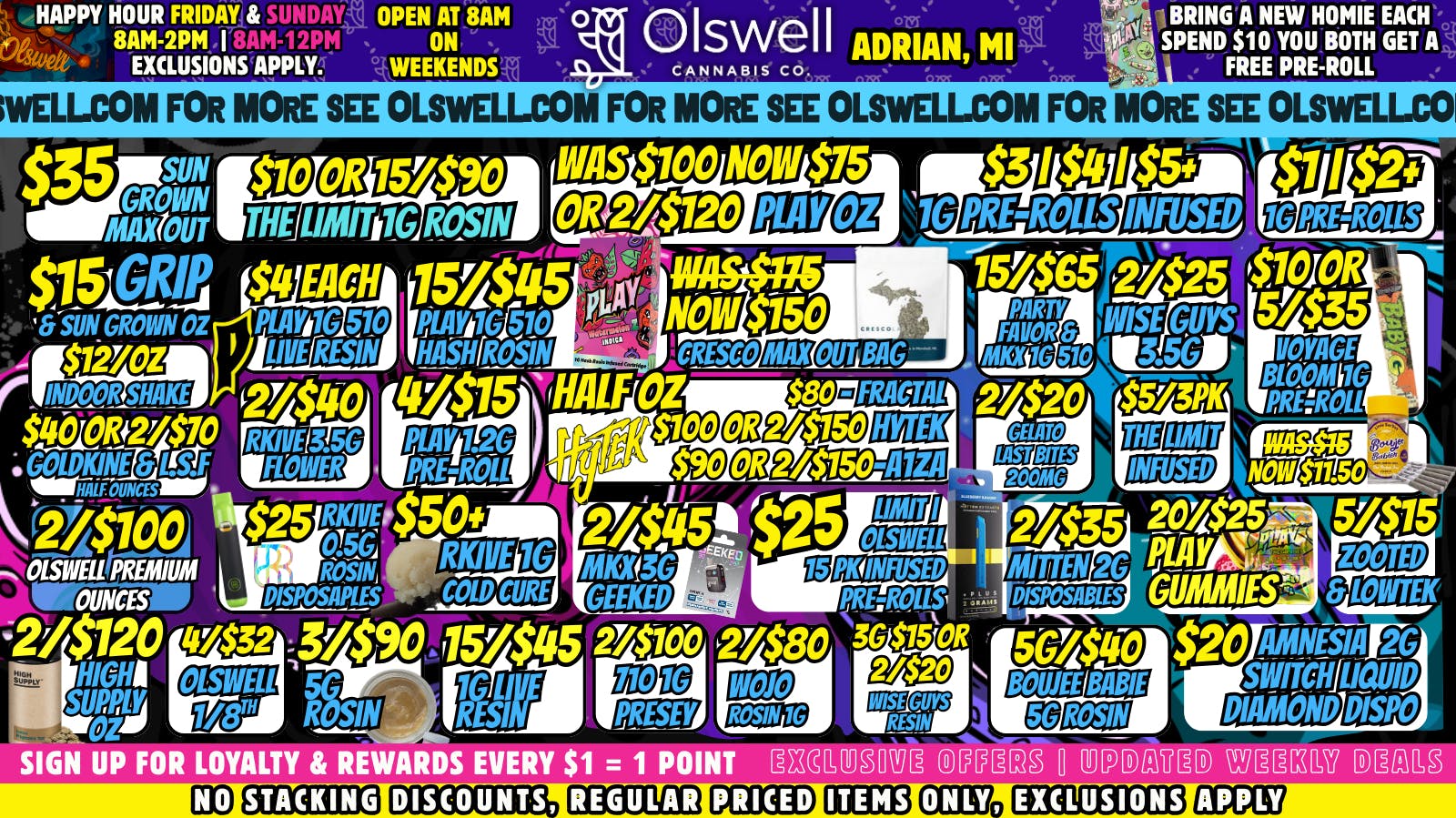 Olswell Cannabis Co Olswell, Adrian! 4/$19 Fire-Stxx | 4/$15 PLAY 1.2G