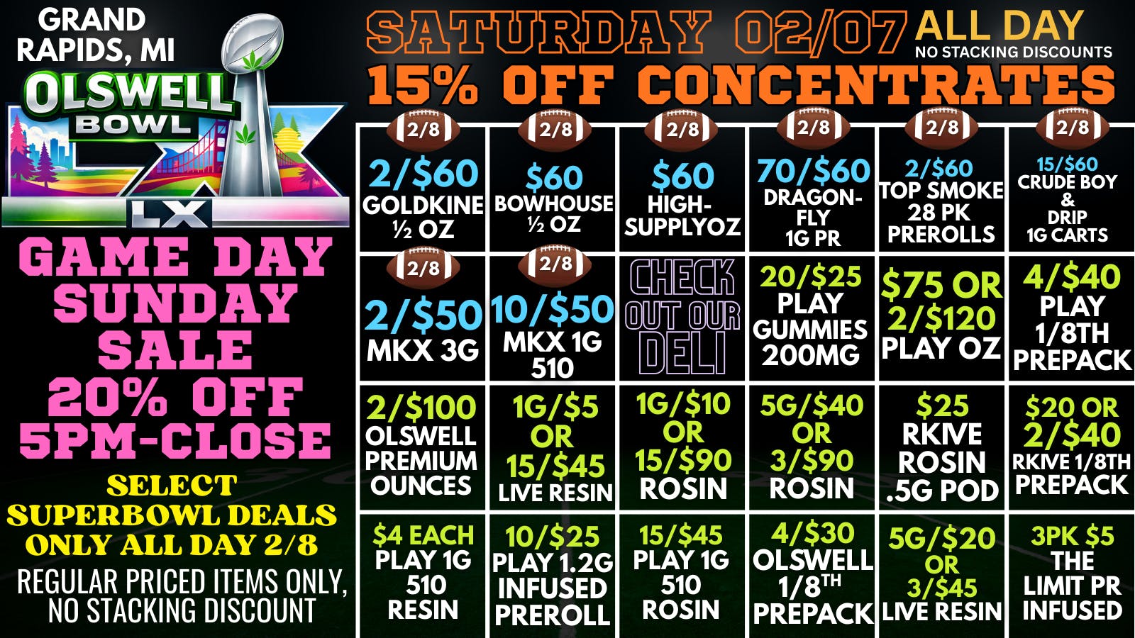 Olswell Cannabis Co 🏈OLSWELL, GRAND RAPIDS. DEALS 02.06-02.08