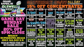 Olswell Cannabis Co 🏈OLSWELL, GRAND RAPIDS. DEALS 02.06-02.08