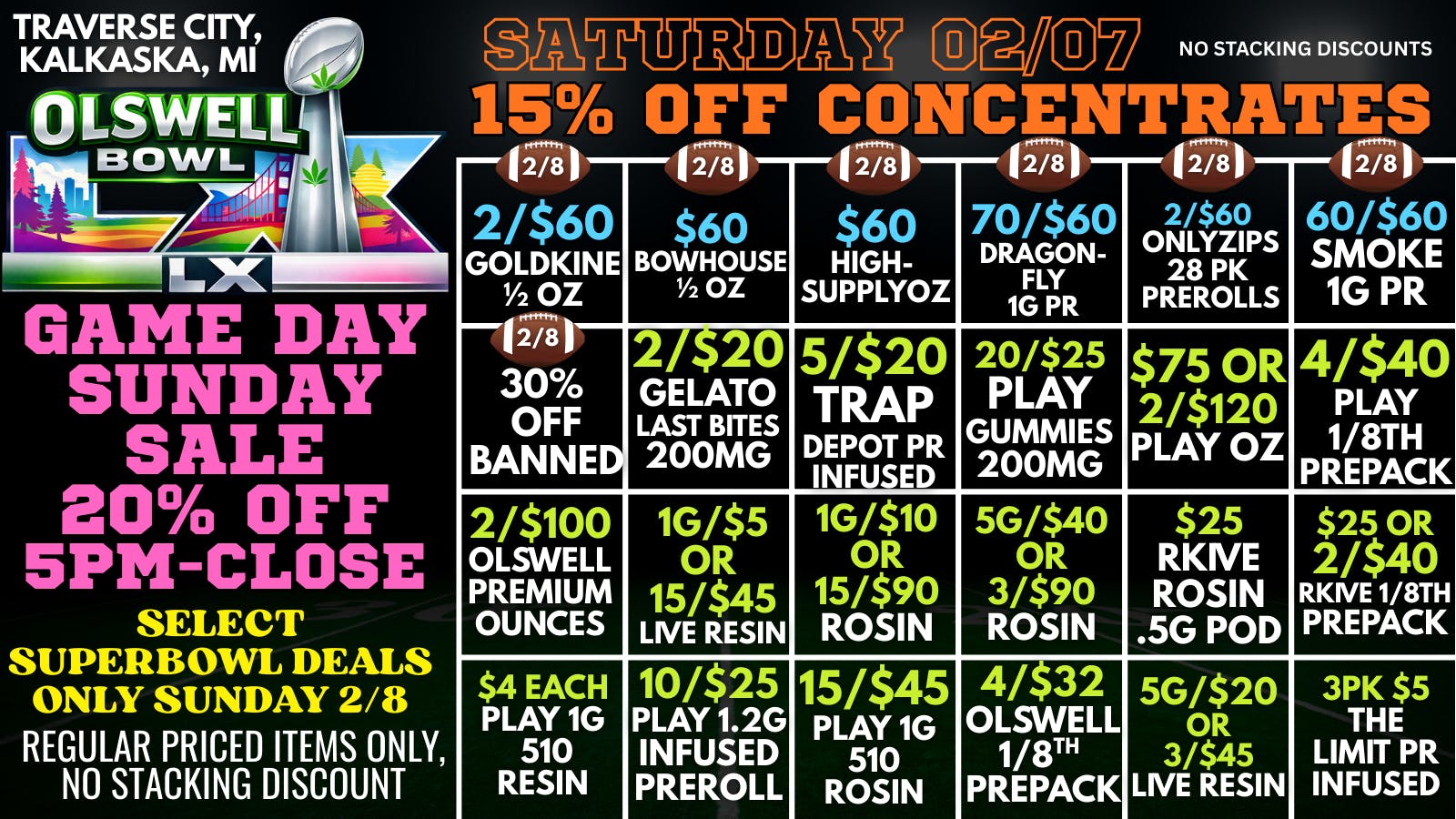 Olswell Cannabis Co - Kalkaska 🏈 Olswell, Traverse City & Kalkaska 02.06-02.08