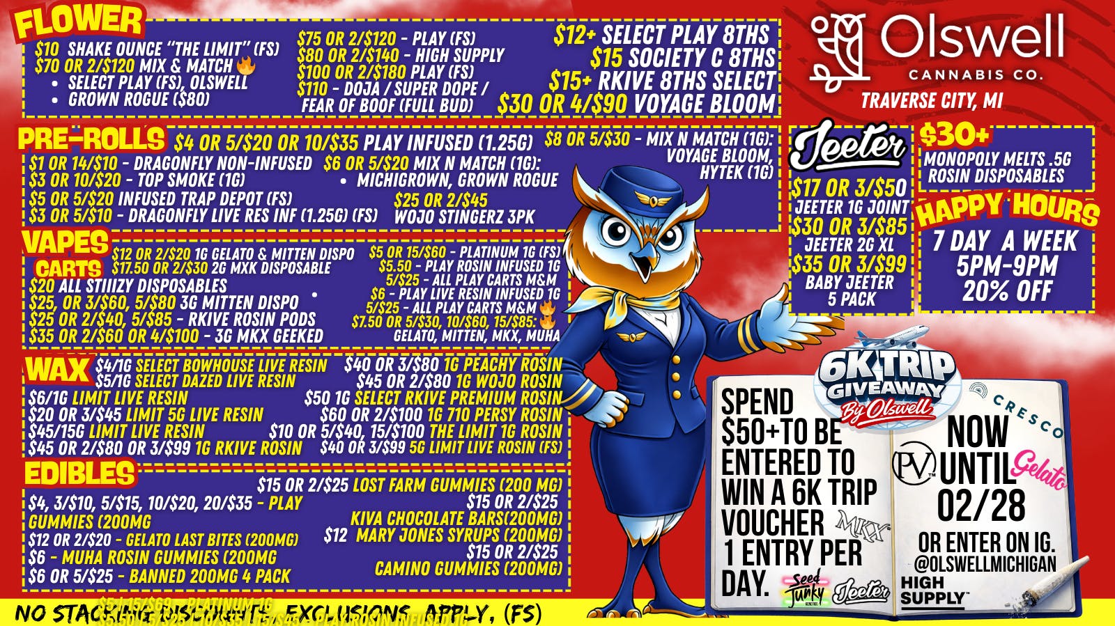 Olswell Cannabis Co OLSWELL TRAVERSE CITY LIVE DEALS.✈️🦉