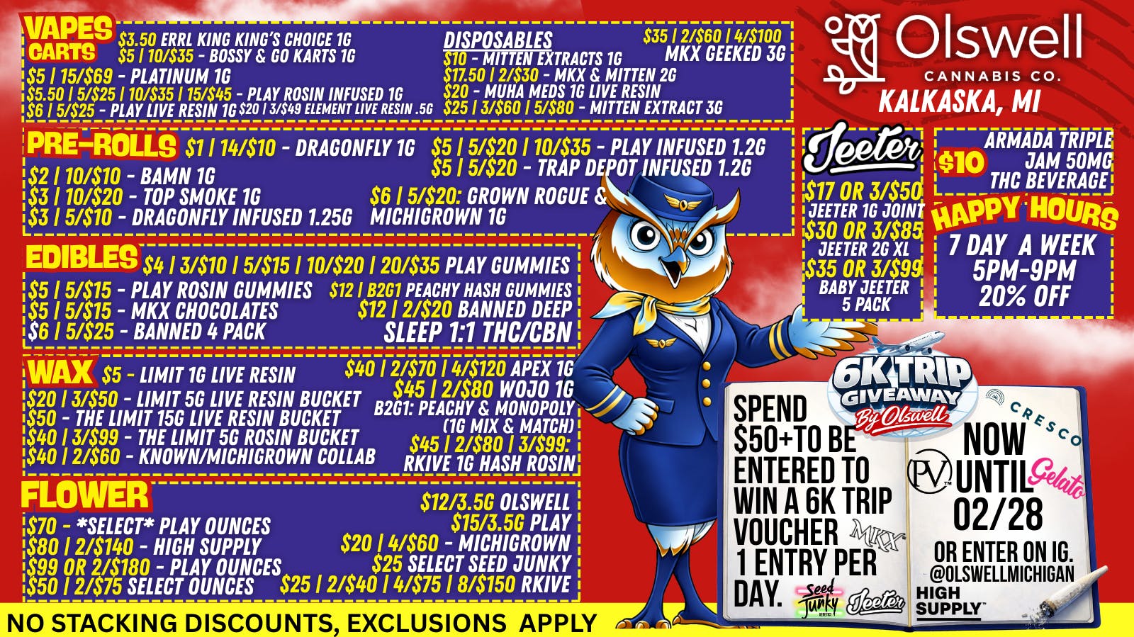 Olswell Cannabis Co - Kalkaska OLSWELL, KALKASKA. TAKE OFF WITH DEALS! ✈️🦉