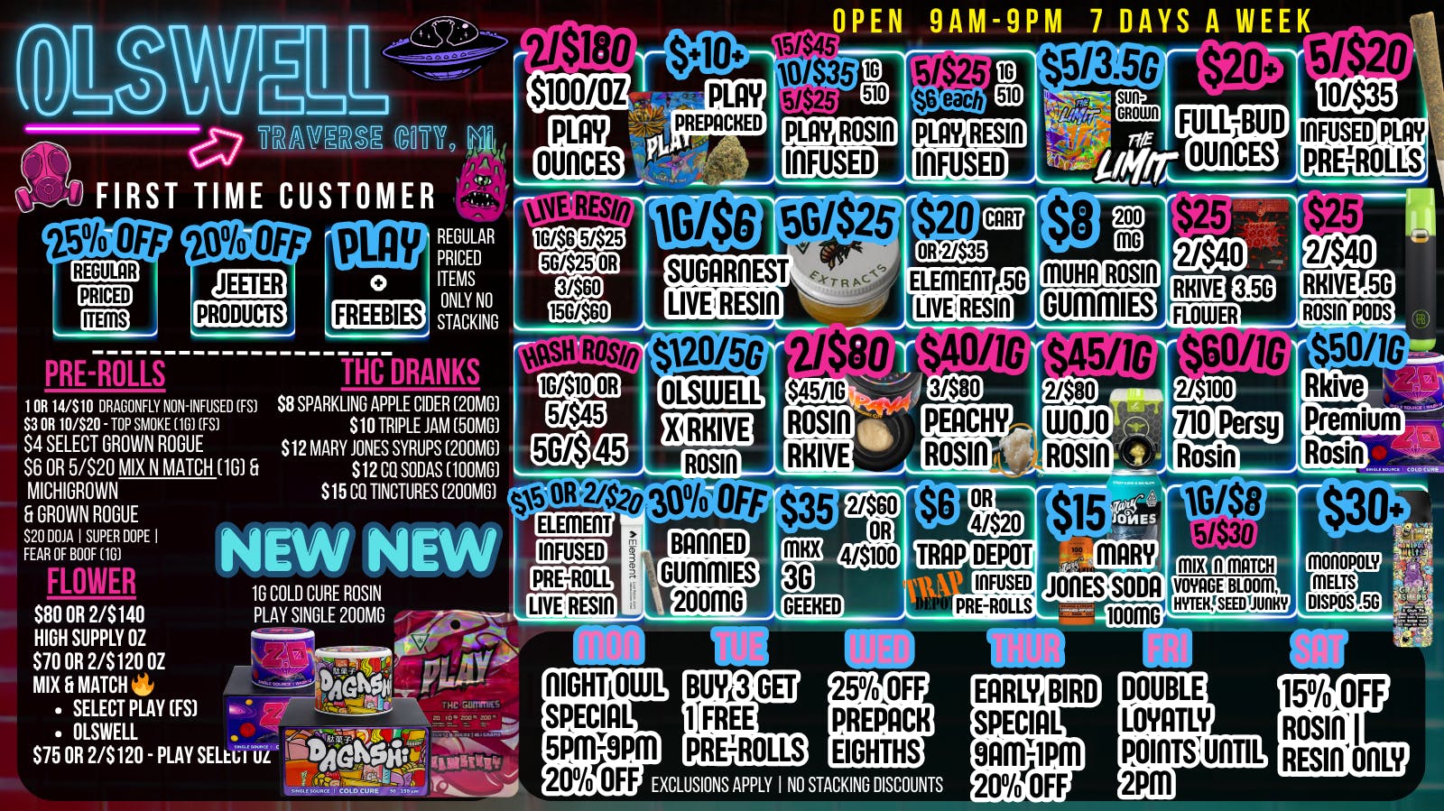 Olswell Cannabis Co 🦉OLSWELL, TRAVERSE CITY WEEKLY DEALS.