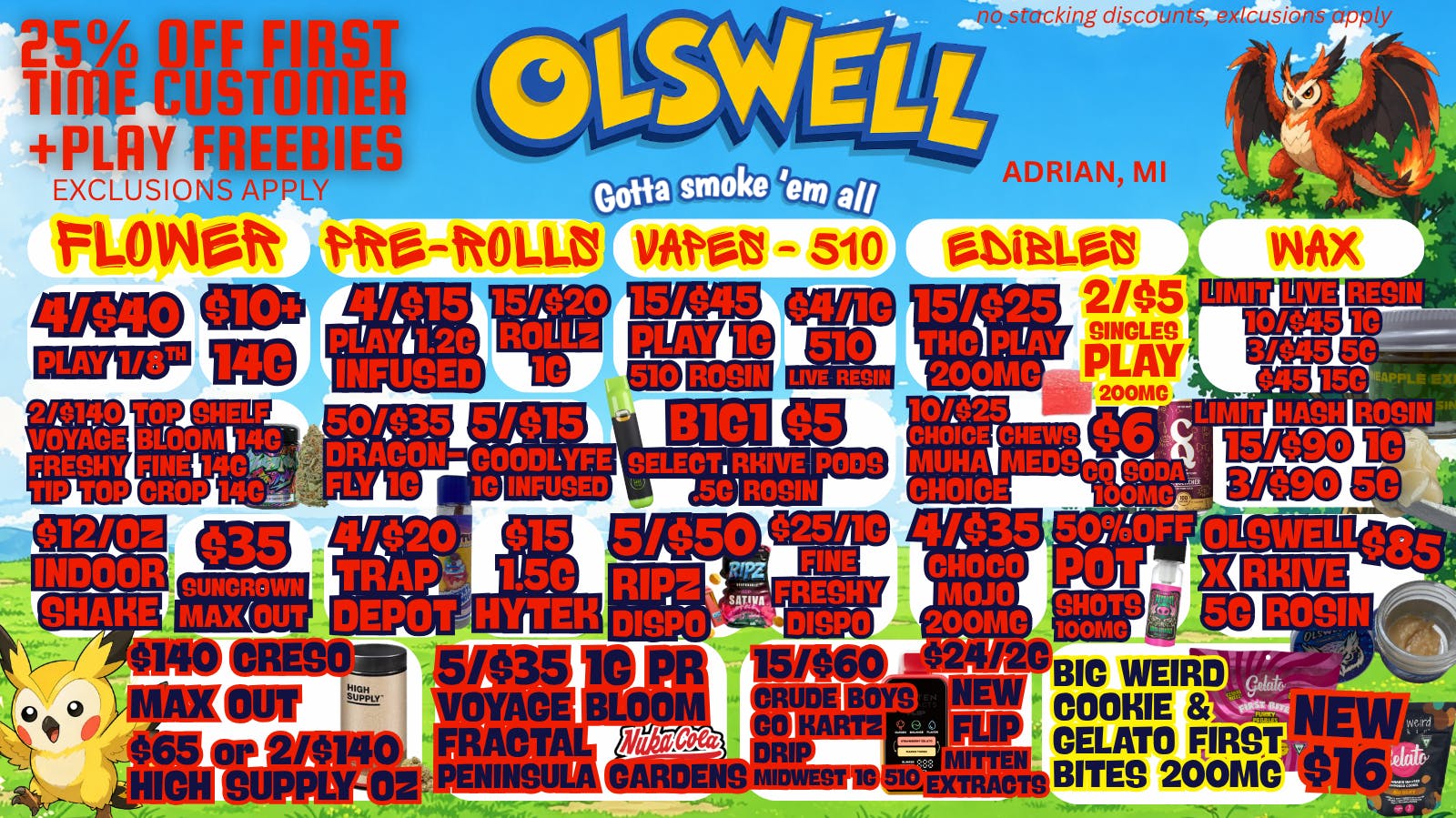 Olswell Cannabis Co Wild deals across every category, SHOP OLSWELL!🦉