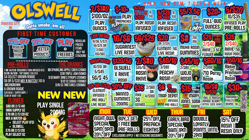 Olswell Cannabis Co Catch these deals at Olswell, Traverse City!