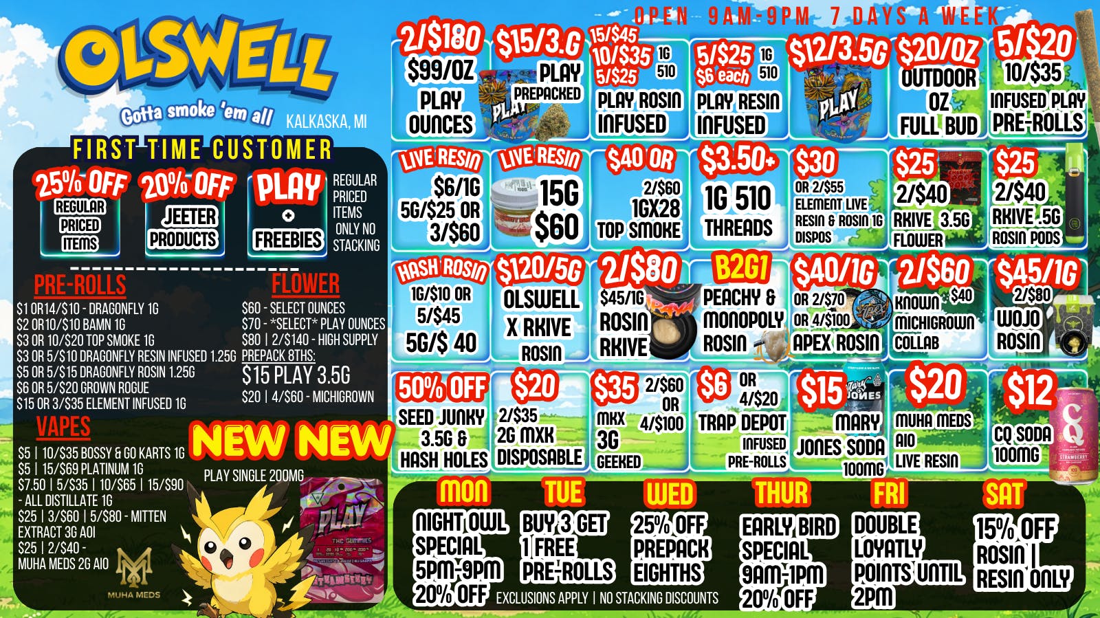 Olswell Cannabis Co - Kalkaska 🔥Catch these deals at Olswell, Kalkaska!🦉