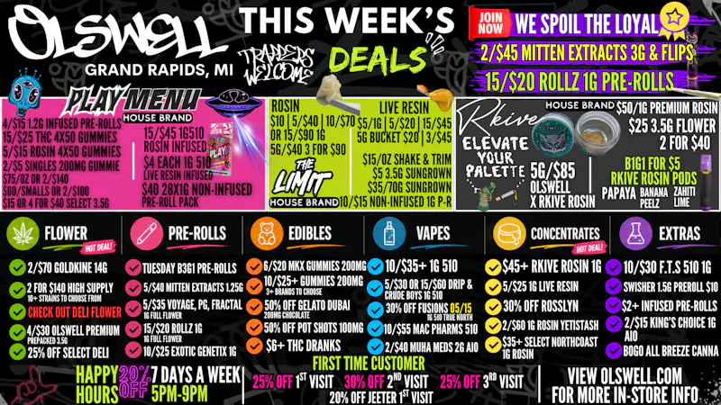 Olswell Cannabis Co OLSWELL, GRAND RAPIDS WEEKLY DEALS!