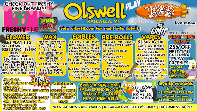 Olswell Cannabis Co - Kalkaska D’OH! THAT’S CHEAP | SHOP OLSWELL