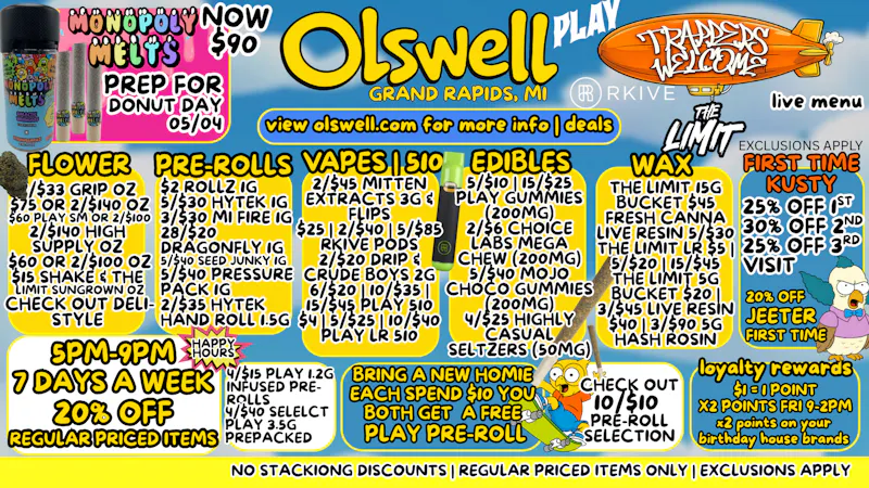 Olswell Cannabis Co D’OH! THAT’S CHEAP | SHOP OLSWELL GRAND RAPIDS, MI