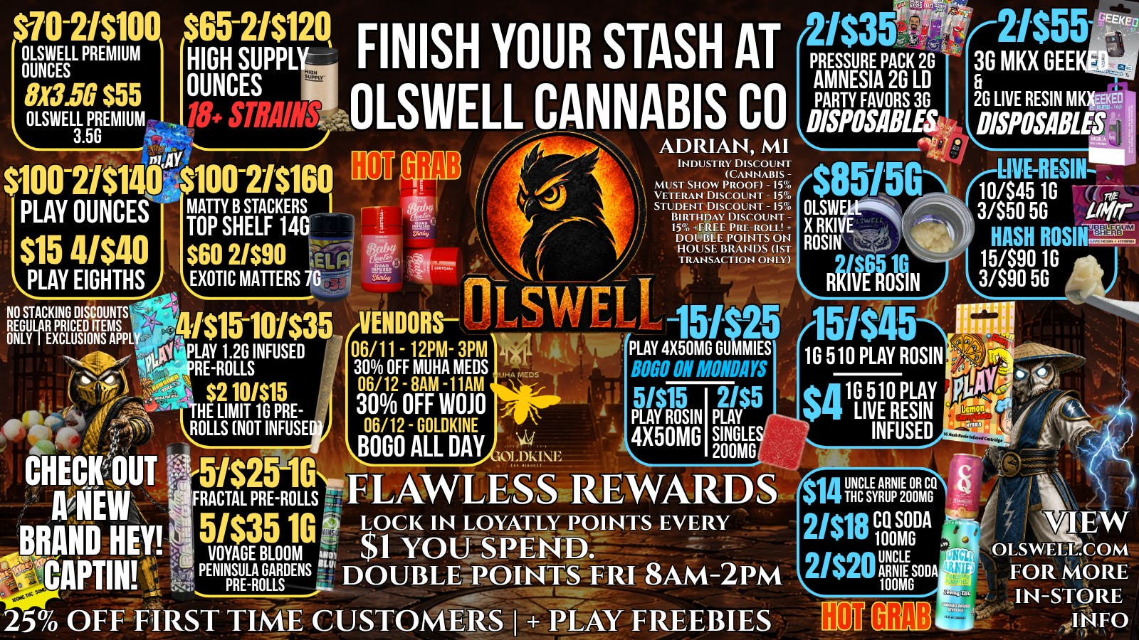 Olswell Cannabis Co FLAWLESS REWARDS AT OLSWELL, ADRIAN