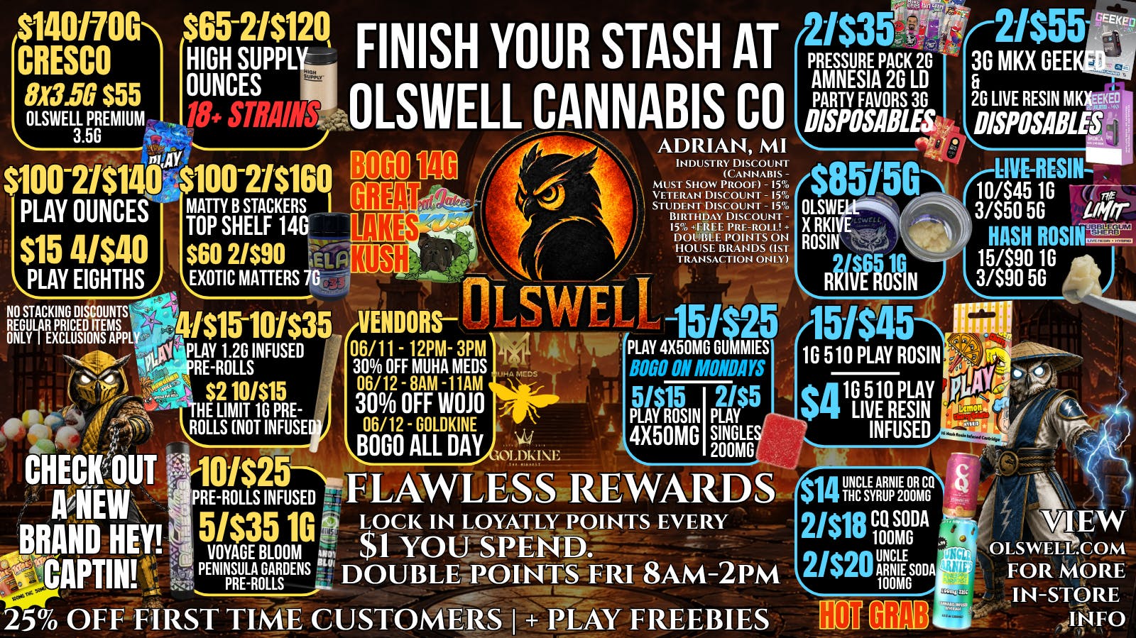 Olswell Cannabis Co VENDOR WEEKEND AT OLSWELL - MUHA-GOLDKINE-HYTEK