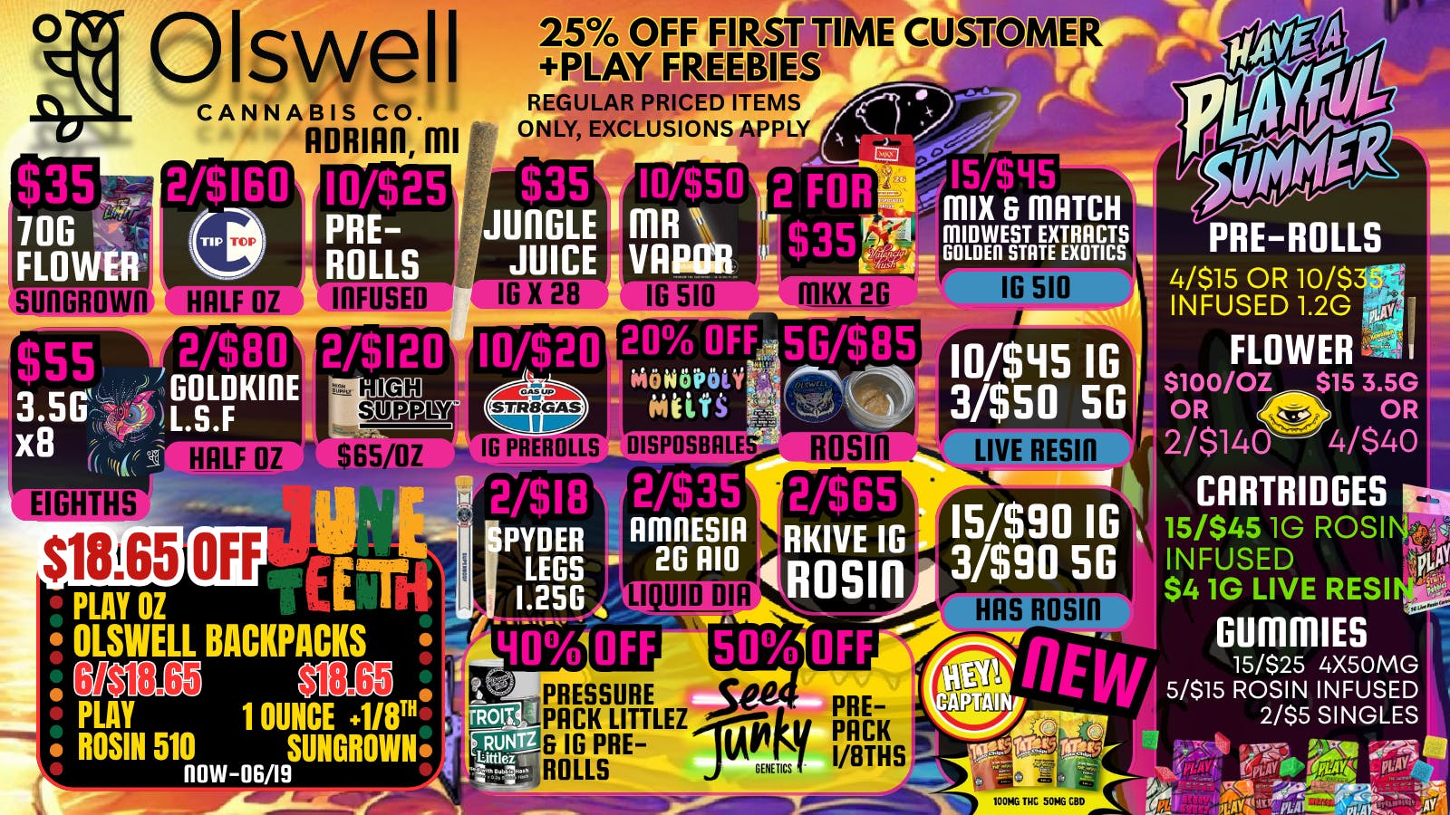 Olswell Cannabis Co JUNE DEALS LIVE NOW AT OLSWELL, ADRIAN