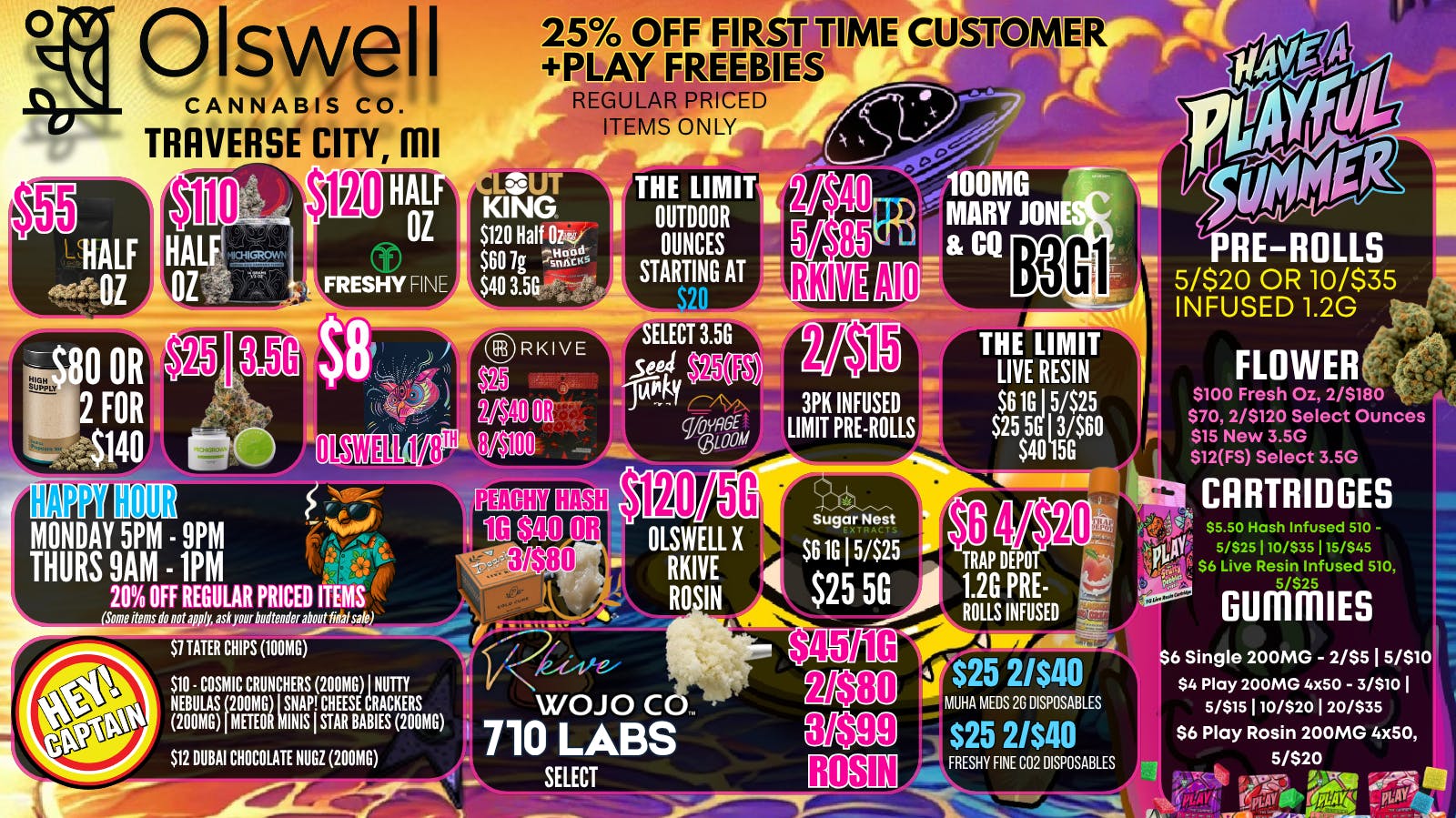 Olswell Cannabis Co OLSWELL, TRAVERSE CITY LIVE DEALS | AIO & OUNCES