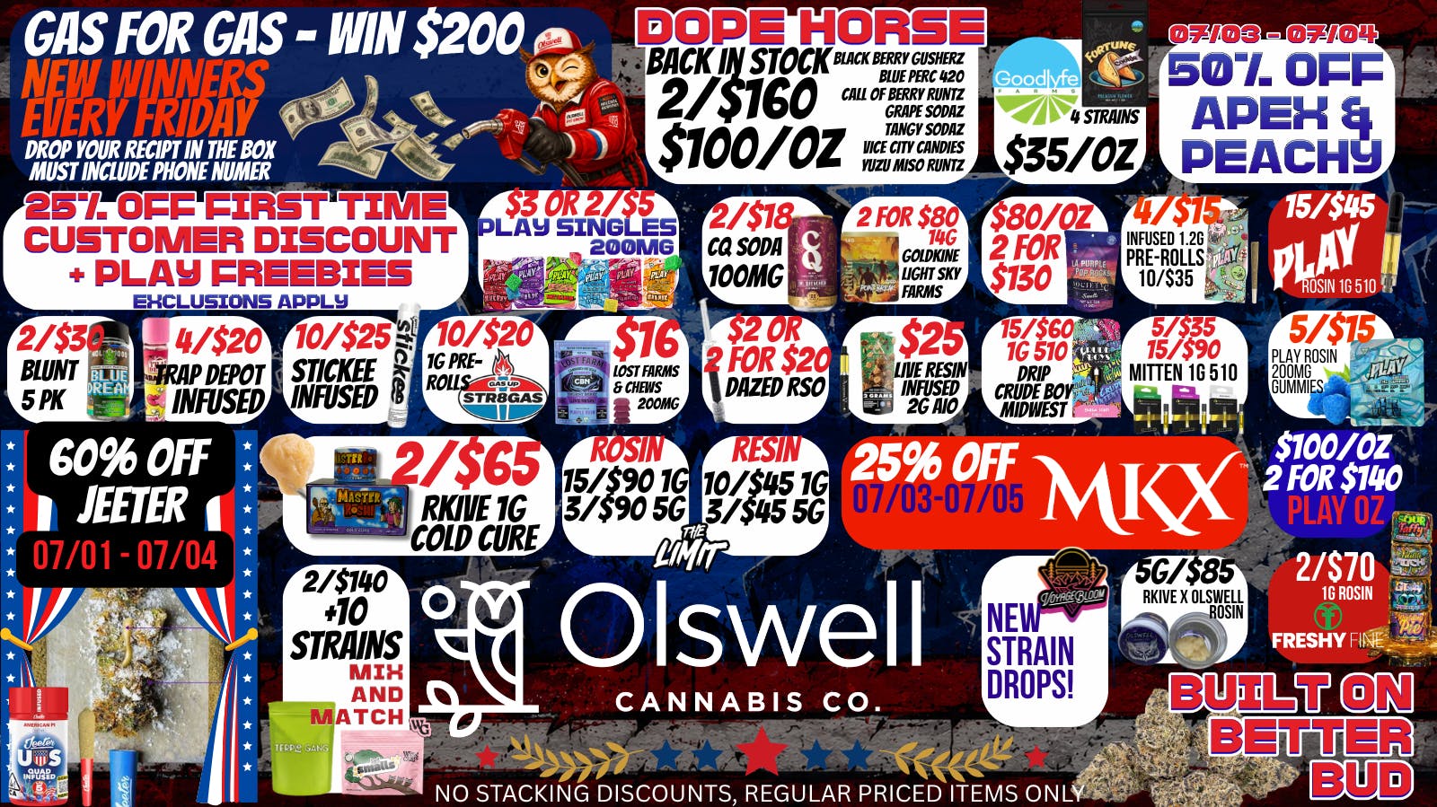 Olswell Cannabis Co 4TH OF JULY WEEKEND SALES! AT OLSWELL, ADRIAN MI!