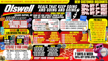 Olswell Cannabis Co 3 FOR $12 1/8TH | OLSWELL GRAND RAPIDS LIVE DEALS