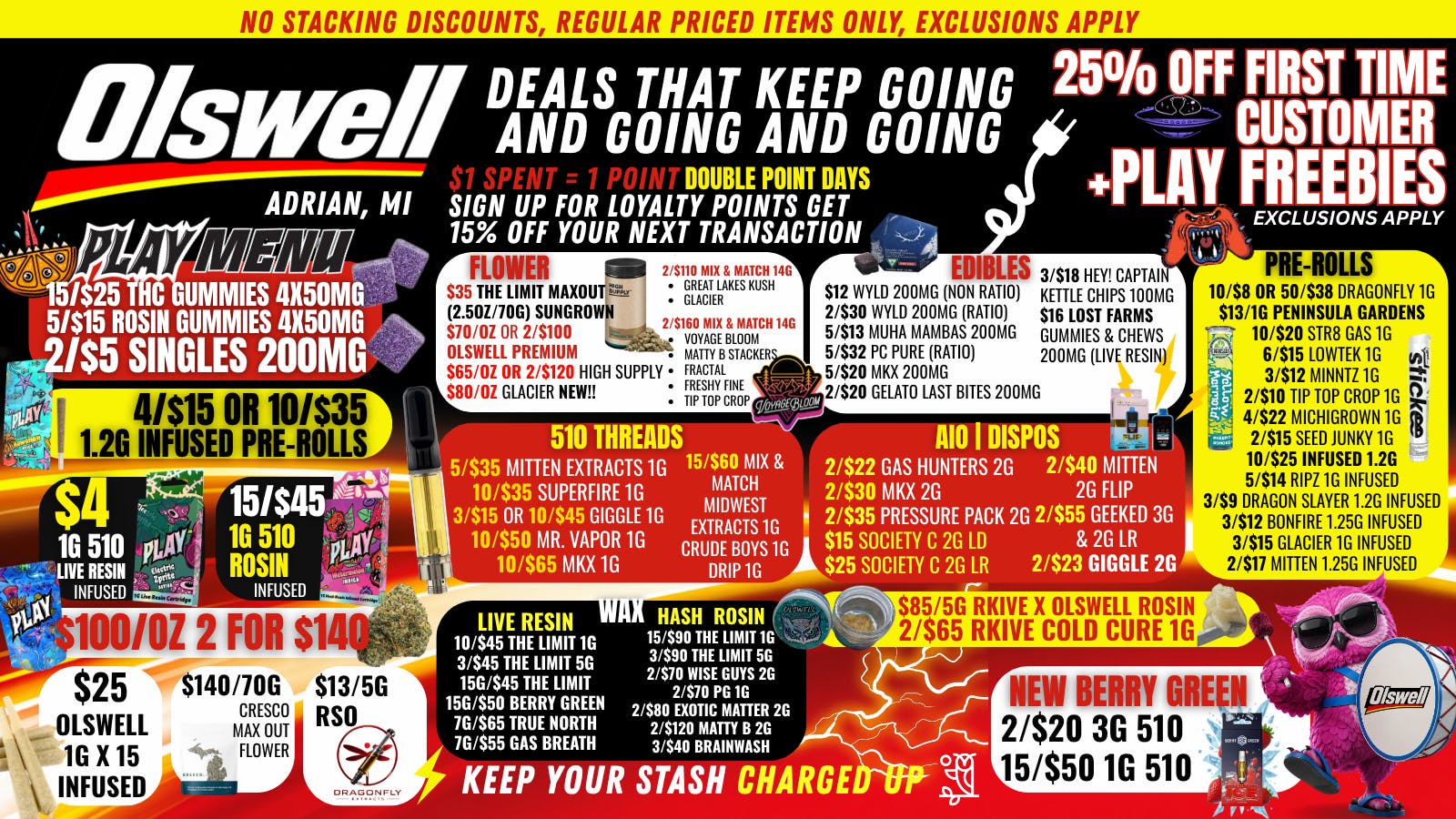 Olswell Cannabis Co OLSWELL ADRIAN - CHARGED UP ON DEALS!