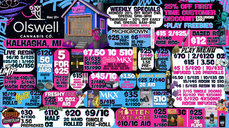 Olswell Cannabis Co - Kalkaska Olswell Cannabis Co, Kalkaska Weekly Deals!
