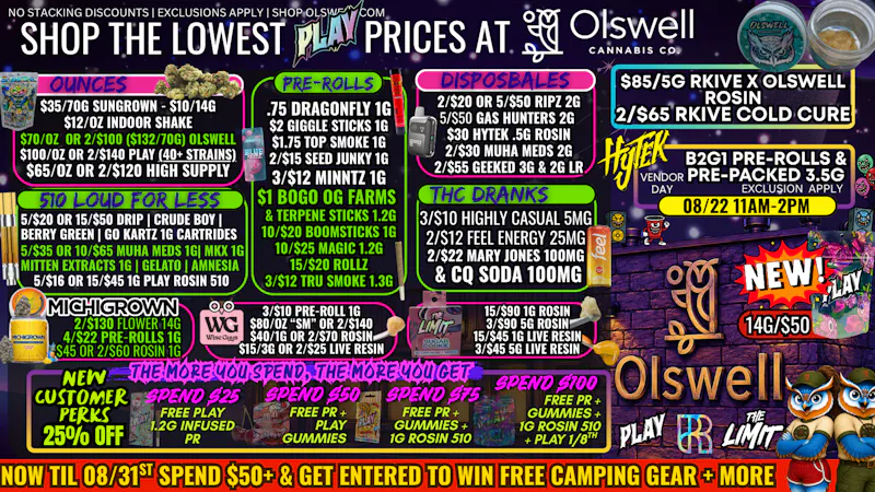 Olswell Cannabis Co CAMP OLSWELL IS LIVE - SPEND $50 - YOU COULD WIN!