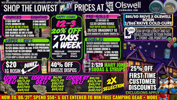 Olswell Cannabis Co 🔥$2 INFUSED PR & END OF SUMMER SALES AT OLSWELL!