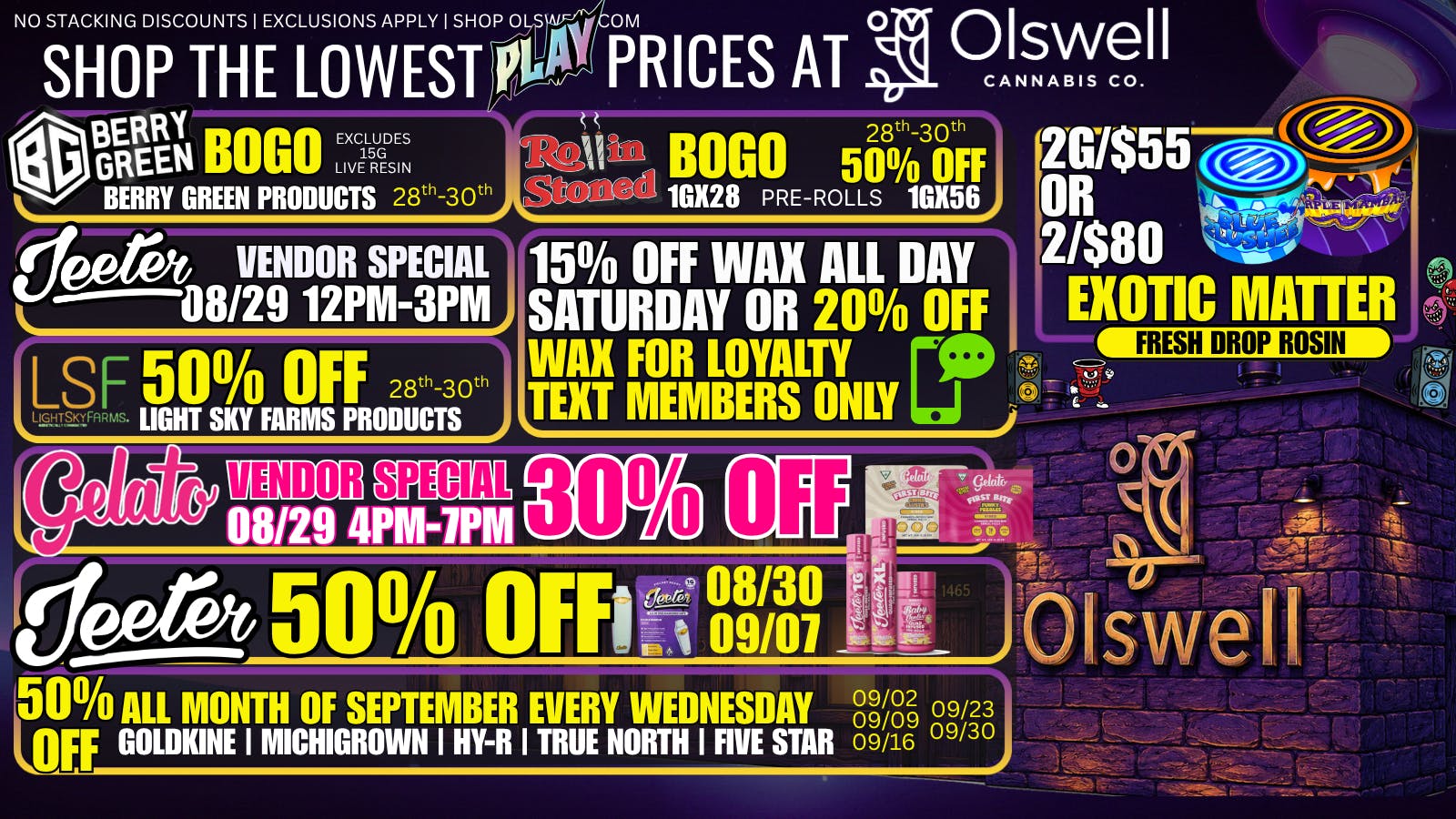 Olswell Cannabis Co VENDORS | BOGOS AT OLSWELL THIS WEEKEND